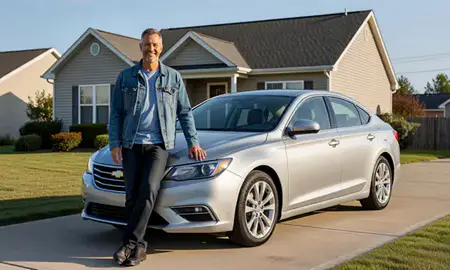 Customer with their delivered car in Cross Lanes, West Virginia, United States