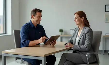 Customer discussing car shipping options in Martinsburg, West Virginia, United States