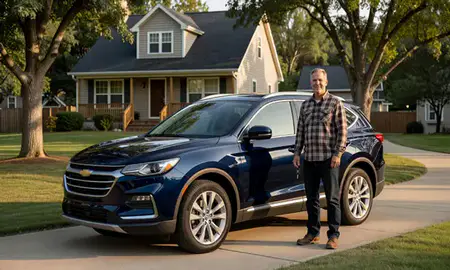 Car delivered to a driveway in Morgantown, West Virginia, United States