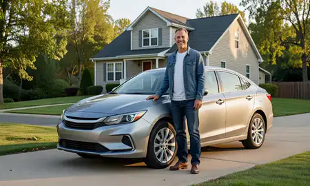 Customer with their delivered car in Nitro, West Virginia, United States