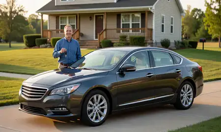 Car delivered to a driveway in Nitro, West Virginia, United States