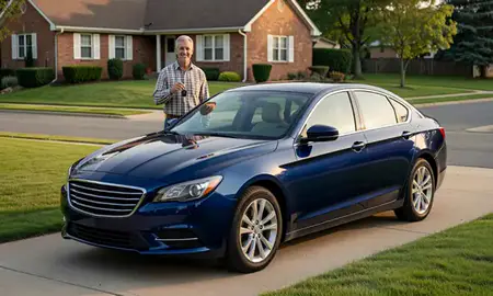 Car delivered to a driveway in Oak Hill, West Virginia, United States