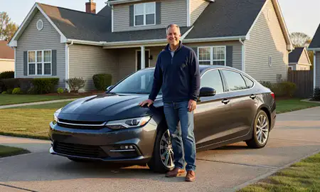 Customer with their delivered car in South Charleston, West Virginia, United States