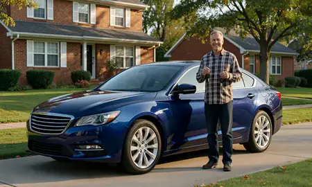 Car delivered to a driveway in South Charleston, West Virginia, United States