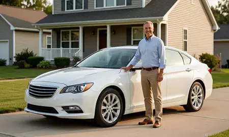 Customer with their delivered car in Teays Valley, West Virginia, United States