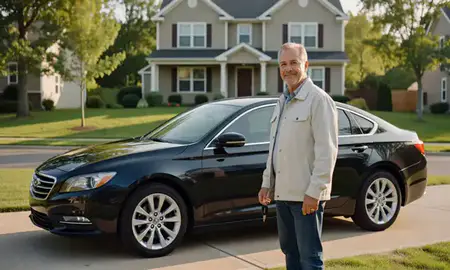 Car delivered to a driveway in Vienna, West Virginia, United States