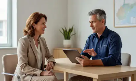 Customer discussing car shipping options in Vienna, West Virginia, United States