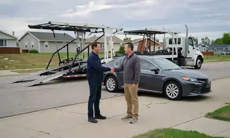 Vehicle owner beside their delivered car in Appleton, Wisconsin, United States