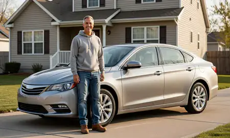 Customer with their delivered car in Eau Claire, Wisconsin, United States
