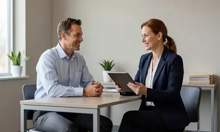Customer discussing car shipping options in Eau Claire, Wisconsin, United States