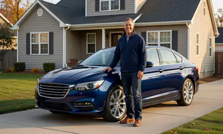 Customer with their delivered car in Green Bay, Wisconsin, United States