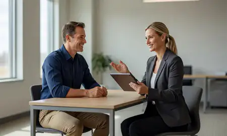 Customer discussing car shipping options in Green Bay, Wisconsin, United States