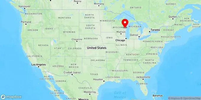 Map of Green Bay, Wisconsin, United States