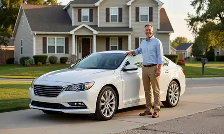 Customer with their delivered car in Greenfield, Wisconsin, United States