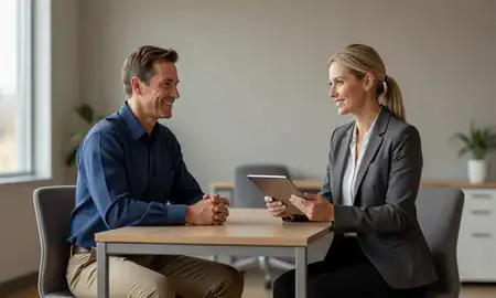 Customer discussing car shipping options in Manitowoc, Wisconsin, United States