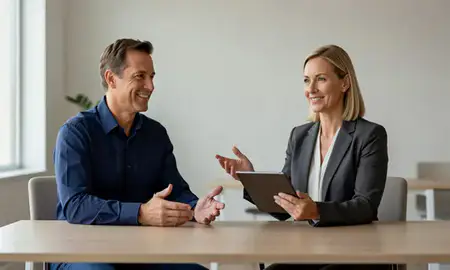 Customer discussing car shipping options in Menomonee Falls, Wisconsin, United States