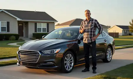 Car delivered to a driveway in Milwaukee, Wisconsin, United States