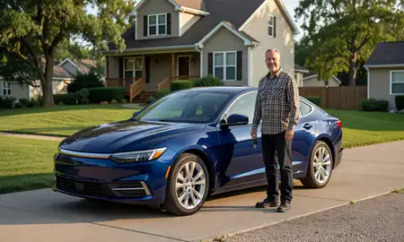 Car delivered to a driveway in Oak Creek, Wisconsin, United States