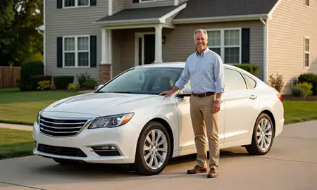 Customer with their delivered car in Sun Prairie, Wisconsin, United States