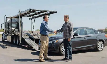 Vehicle owner beside their delivered car in Sun Prairie, Wisconsin, United States