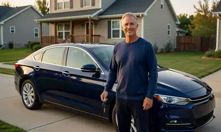 Car delivered to a driveway in Superior, Wisconsin, United States