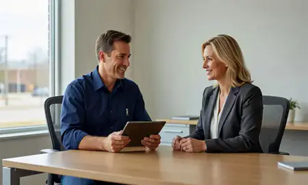 Customer discussing car shipping options in Wausau, Wisconsin, United States