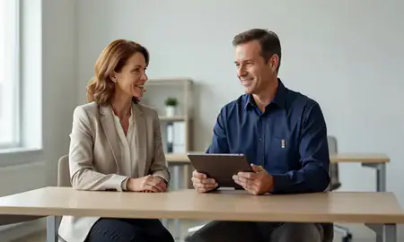 Customer discussing car shipping options in West Allis, Wisconsin, United States