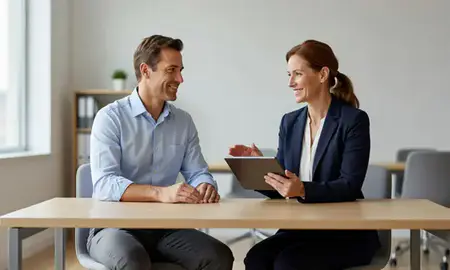Customer discussing car shipping options in West Bend, Wisconsin, United States