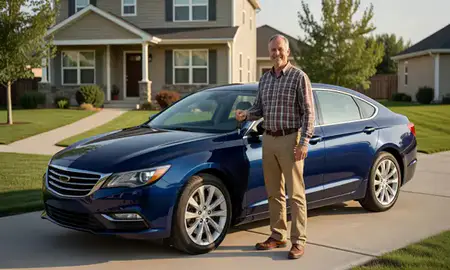 Car delivered to a driveway in Cheyenne, Wyoming, United States