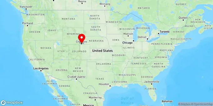 Map of Cheyenne, Wyoming, United States