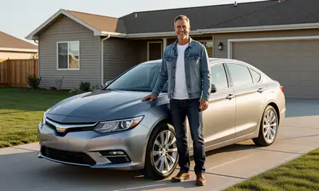 Customer with their delivered car in Riverton, Wyoming, United States