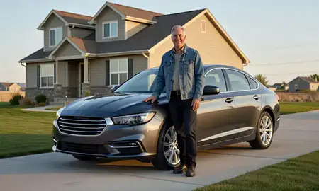 Customer with their delivered car in Rock Springs, Wyoming, United States