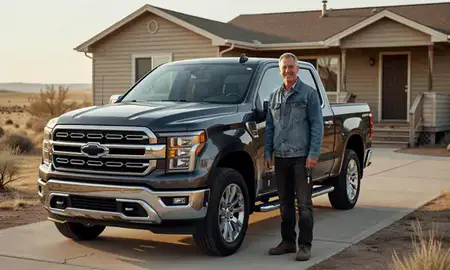 Car delivered to a driveway in Rock Springs, Wyoming, United States