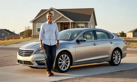 Customer with their delivered car in Sheridan, Wyoming, United States