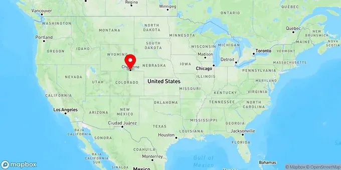 Map of Warren AFB, Wyoming, United States